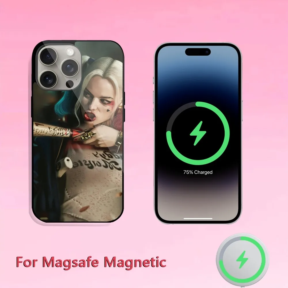 Movie Harley Quinn Phone Case For iPhone 11 12 13 14 15 Plus Pro Max Magsafe Magnetic Wireless Charging shell