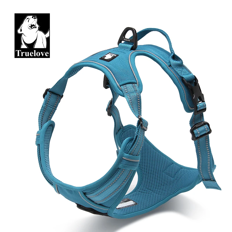 Truelove Pet Dog Harness Reflective High-Elasticity Sponge Padding Adjustable Safety Vehicular Lead Aluminum Alloy D-ringTLH5651