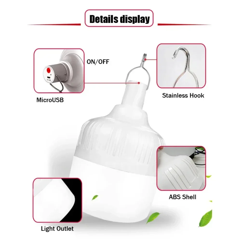 Portable Lantern Bulb Camping Light USB Rechargeable LED Bulb Tent Light Outdoor Emergency Bulb Gas camping lamp Battery lamp