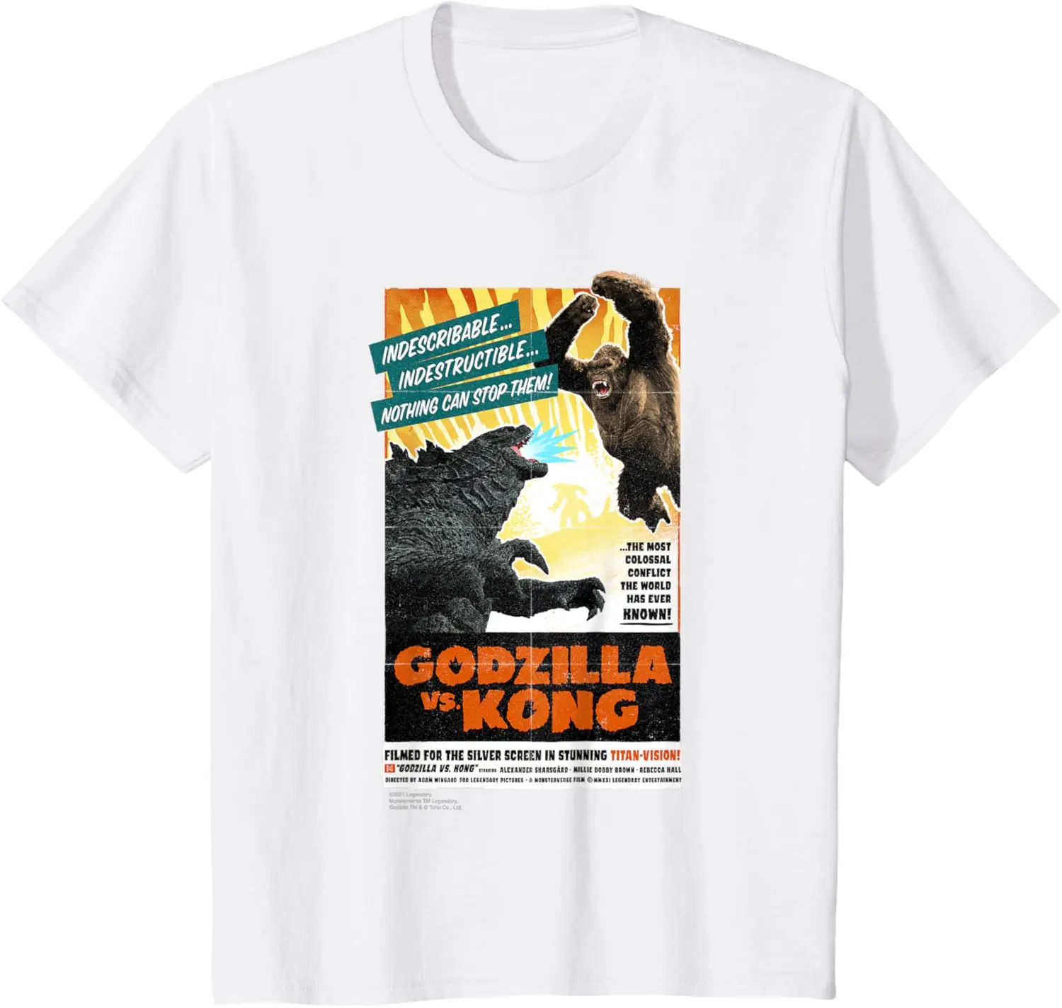 Godzilla Vs Kong - Titan-Vision Retro Poster Funny T-Shirt S-6XL view 5