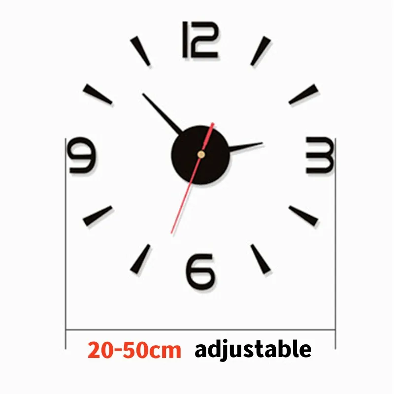 3D Luminous Wall Clock Frameless Acrylic DIY Digital Clock Wall Stickers Mute Clock for Living Room Bedroom Office Wall Decor