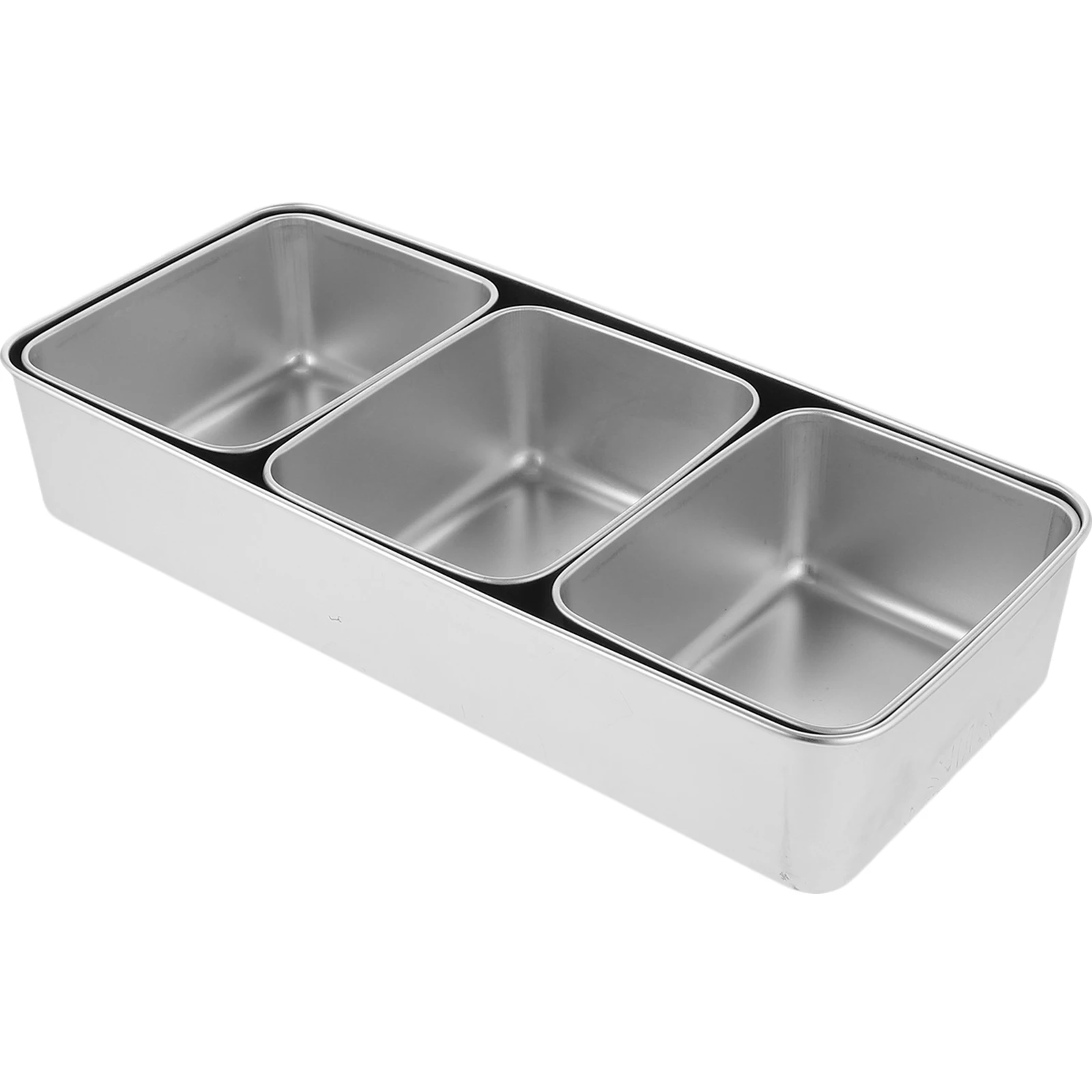

Portable Stainless Steel Snack Tray Divided Compartments for Picnic Camping Travel Dried Fruit Box Nuts Container Food Storage