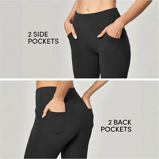 Women Flare Yoga Pants High Waist Tummy Control Scrunch Butt Lifting Workout Leggings