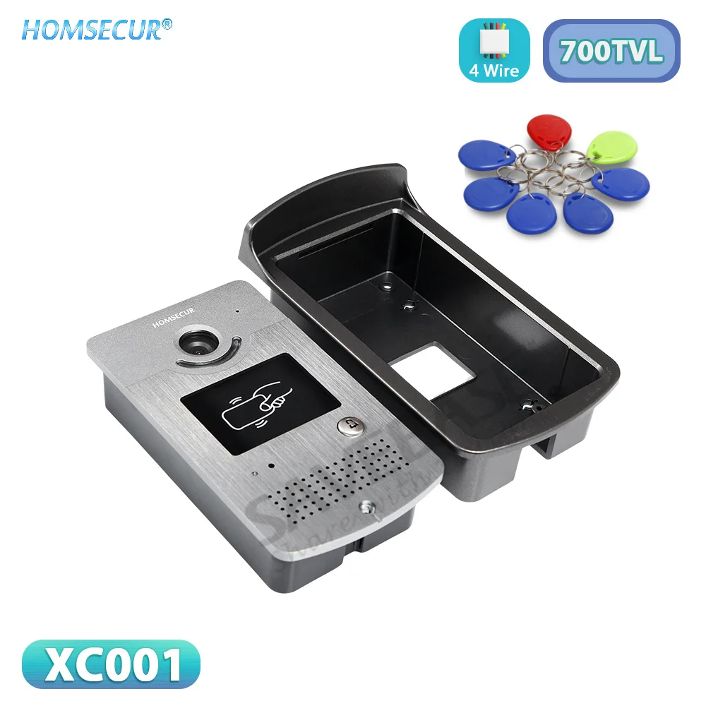 4 سلك كاميرا جرس الباب في الهواء الطلق الأشعة تحت الحمراء للرؤية الليلية تتفاعل فتح XC001 ل HOMSEUCR 700TVL فيديو باب الهاتف نظام الأمن الداخلي #1