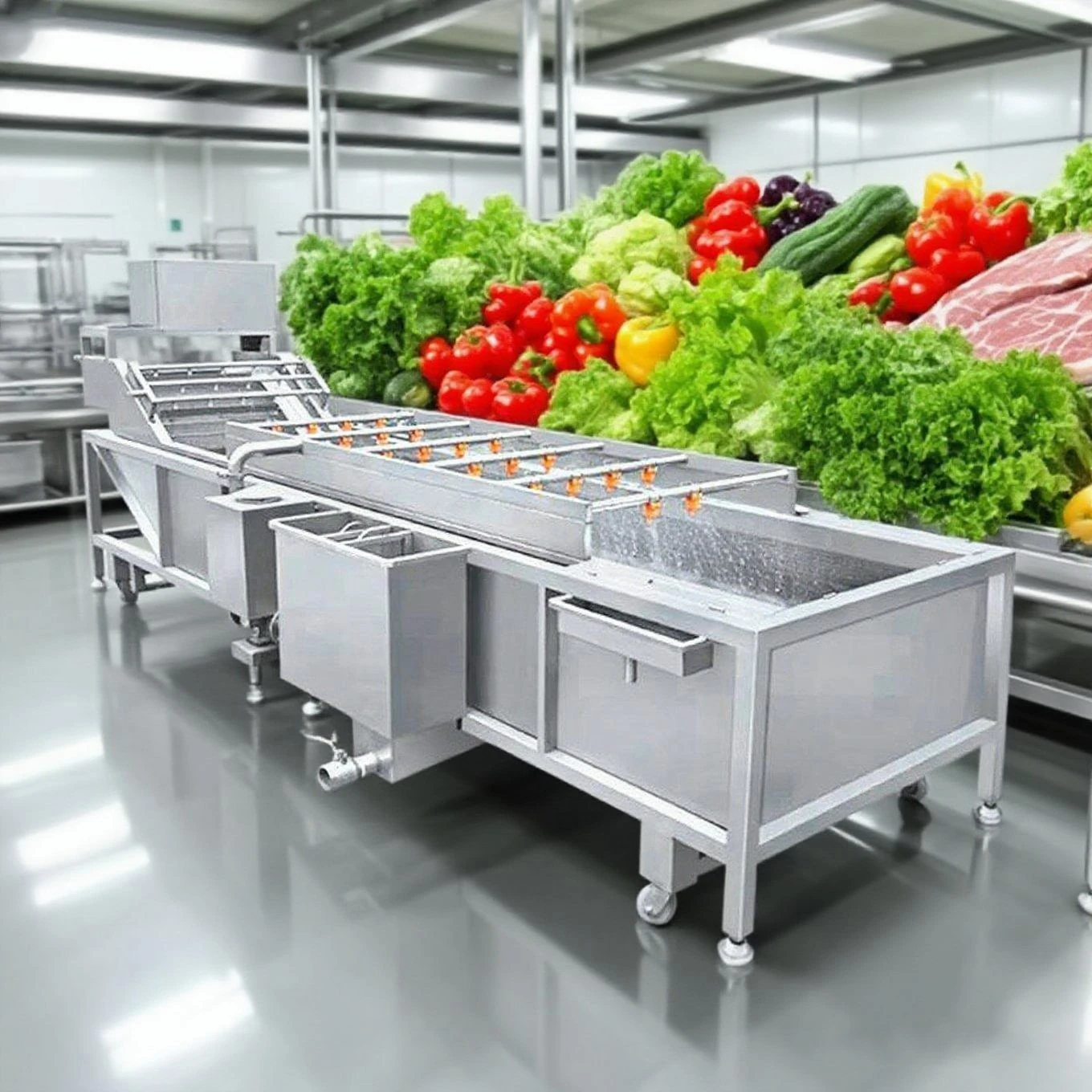 Vortex Type Technology Fruit Vegetable Washing Machine Powerful Water Flow Circulation Customized