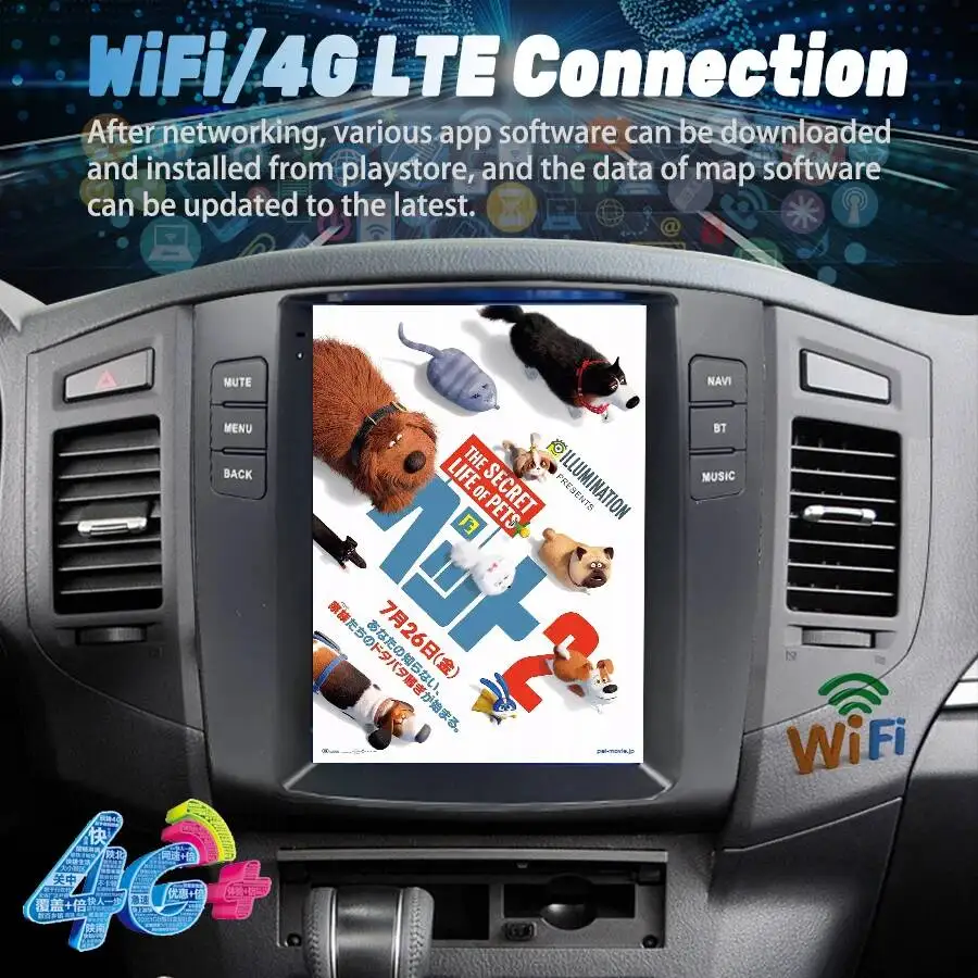Car Multimedia Carplay Tape Recorder 9.7" Vertical Screen Car Radio For Mitsubishi Pajero Sport V97 V93 Rockford GPS Android view 2