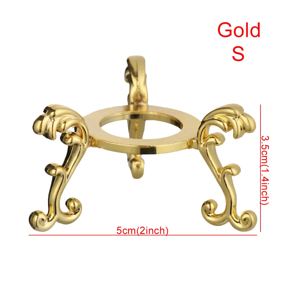 New Design Tripod Shape Gold Silver Colored Metal Crystal glass Ball Holder Stand Sphere Base