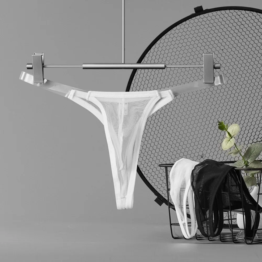 Underpants T-back Mesh Thong Transparent Seamless Bikini Briefs Ultra-thin Lingerie Men Underwear T Pants