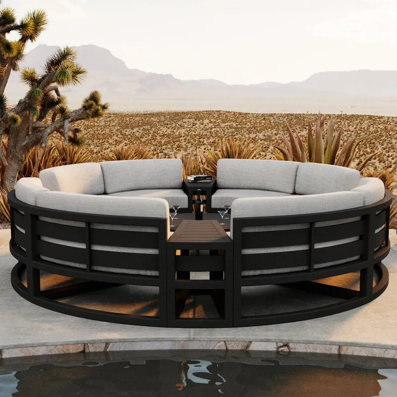 Outdoor Furniture Sofa Courtyard Villa Garden Outdoor Arc-shaped Leisure