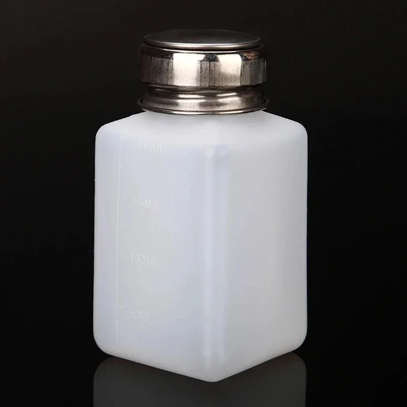 200ML Tragbare Presse Leere Nachfüllbare Flasche Flüssigkeit Alkohol Pumpe UV Gel Nagellack Reiniger Aceton Wasser Entferner Spender