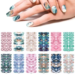 10/12 Sheets Self-adhesive Nail Stickers With Nail File Full Pack Nail Stickers Creative DIY Nail Art Decals Girls Color Fashion