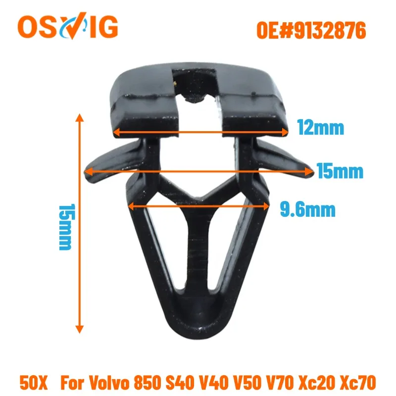 

50X OE#9132876 Plastic Trim Clips- Interior Fascia Panels Boot Linings, Pillar Covers For Volvo 850 S40 V40 V50 V70 XC70