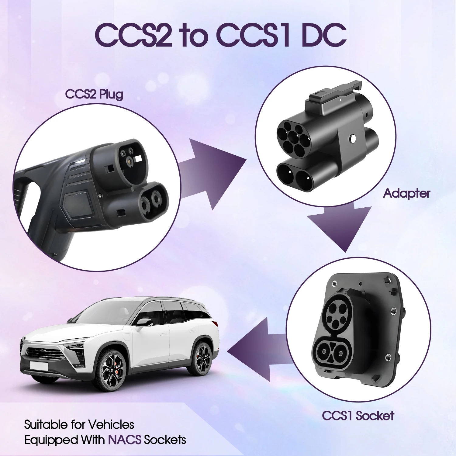 콜랑키 EV 충전 어댑터 고속 충전 CCS2-CCS1 250kw 최대 전력 전기차용 썸네일 2