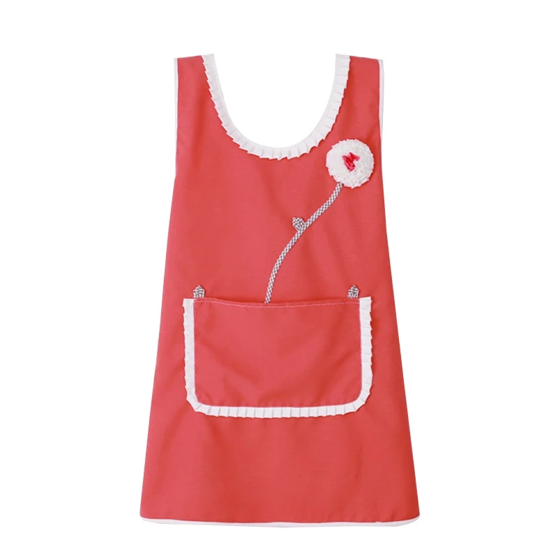 Korean for Cross Back Apron with Pocket Sweet Princess Bib Aprons for Women Gardening Painting Cooking Drop Shipping