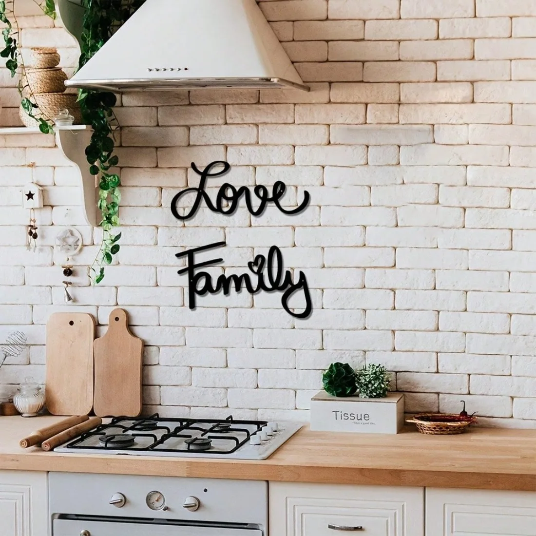 2-Pack Love Family Metal Wall Decor، أسود ريفي آرت ديكو جدار الفن لديكور المنزل الداخلي والخارجي، مقاوم للماء مقاوم للصدأ فالنتين