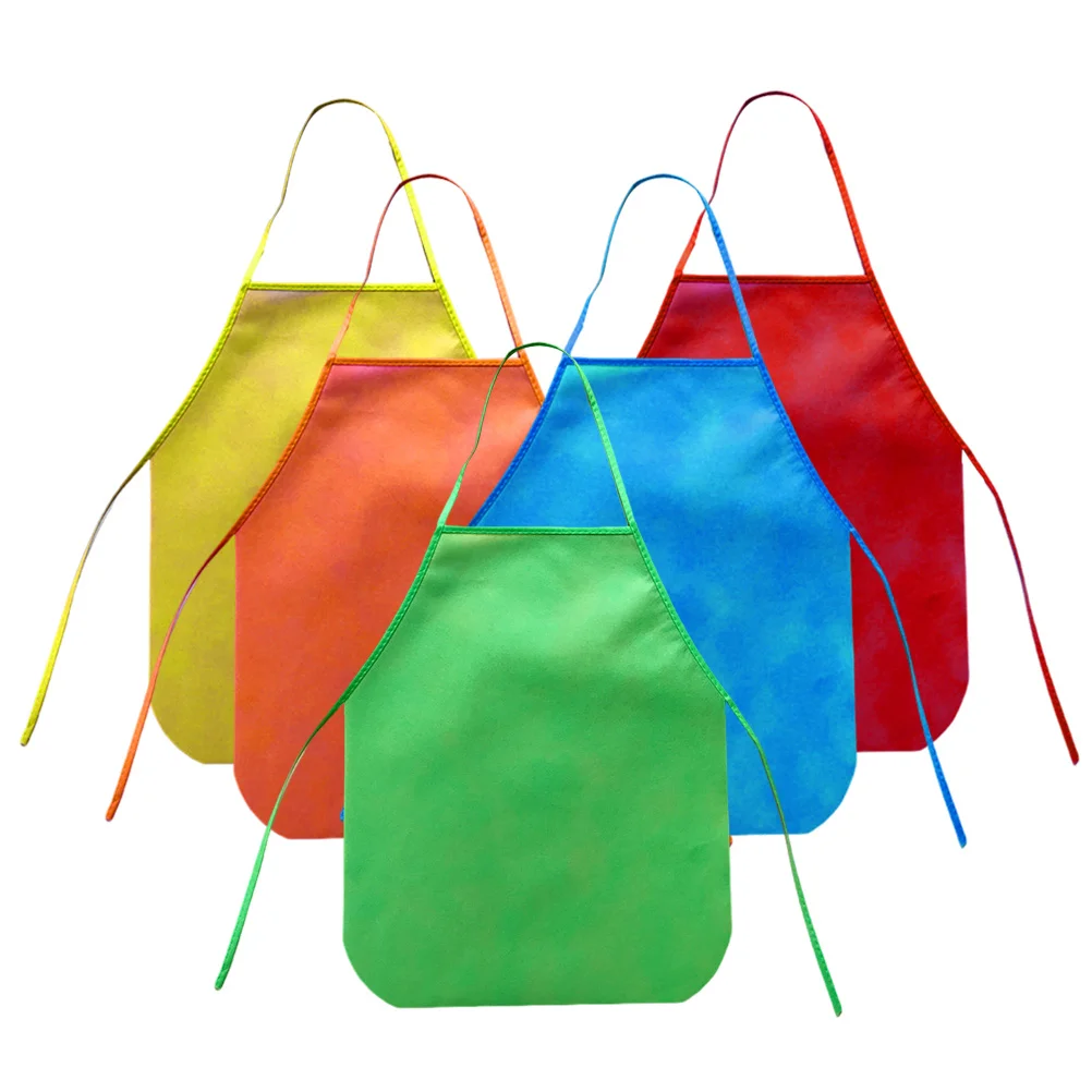 

5pcs DIY Children Aprons 40x50cm Non-woven Kids Painting Aprons for Toddlers Multi-function Lovely Decorative