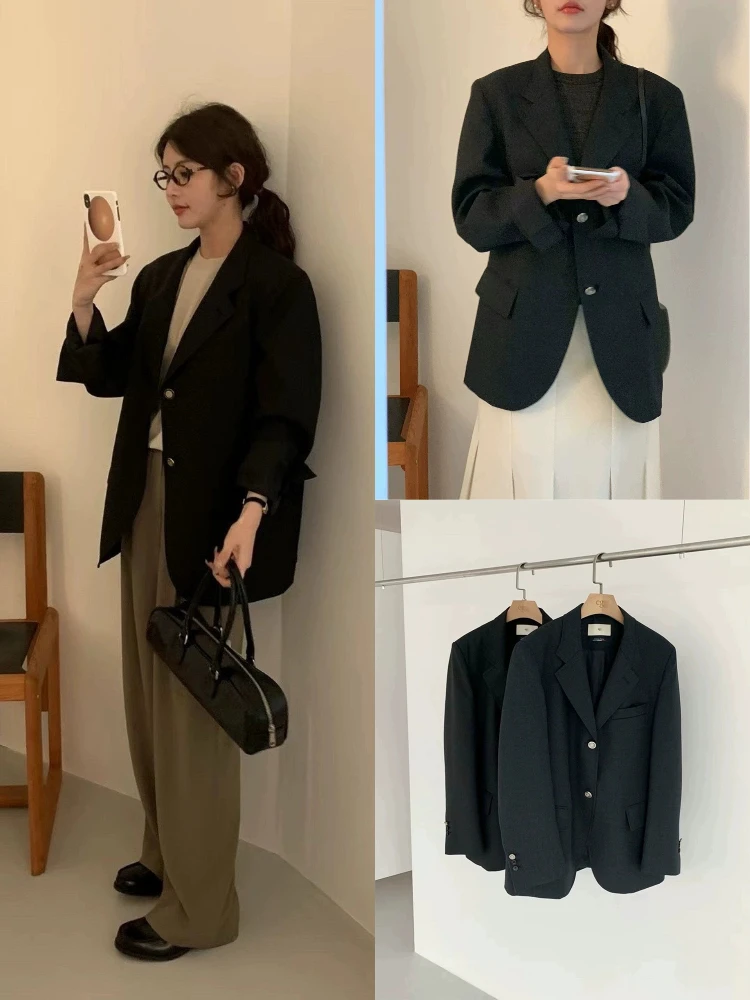 عارضة البيض المنزل الرجعية Sle زر واحد الربيع دعوى Jaet 25 سنة المرأة Faionable لون نقي طويل Sve