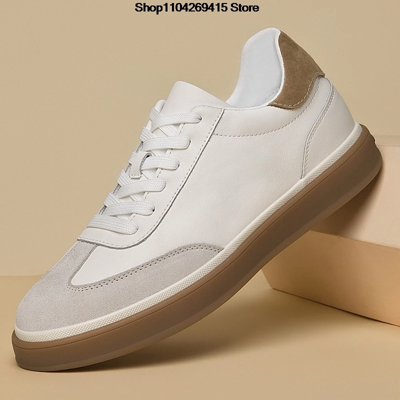 Chaussures invisibles pour hommes augmentant la taille de 8 cm, chaussures à plateforme en cuir, décontractées, légères, respirantes, de style sportif.