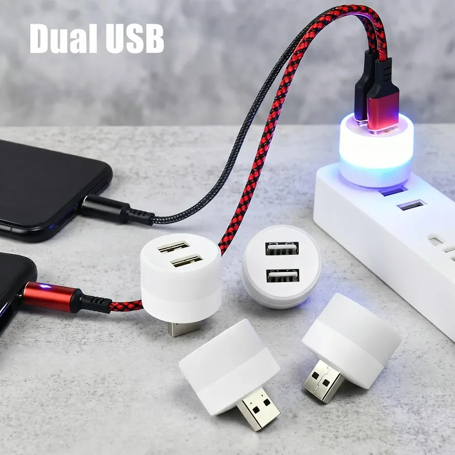 Warm/Whtie Dual USB Light LED Book Lamp Eye Protection Reading Light Computer Reading Lamp Mobile Power Charging Book Lamps
