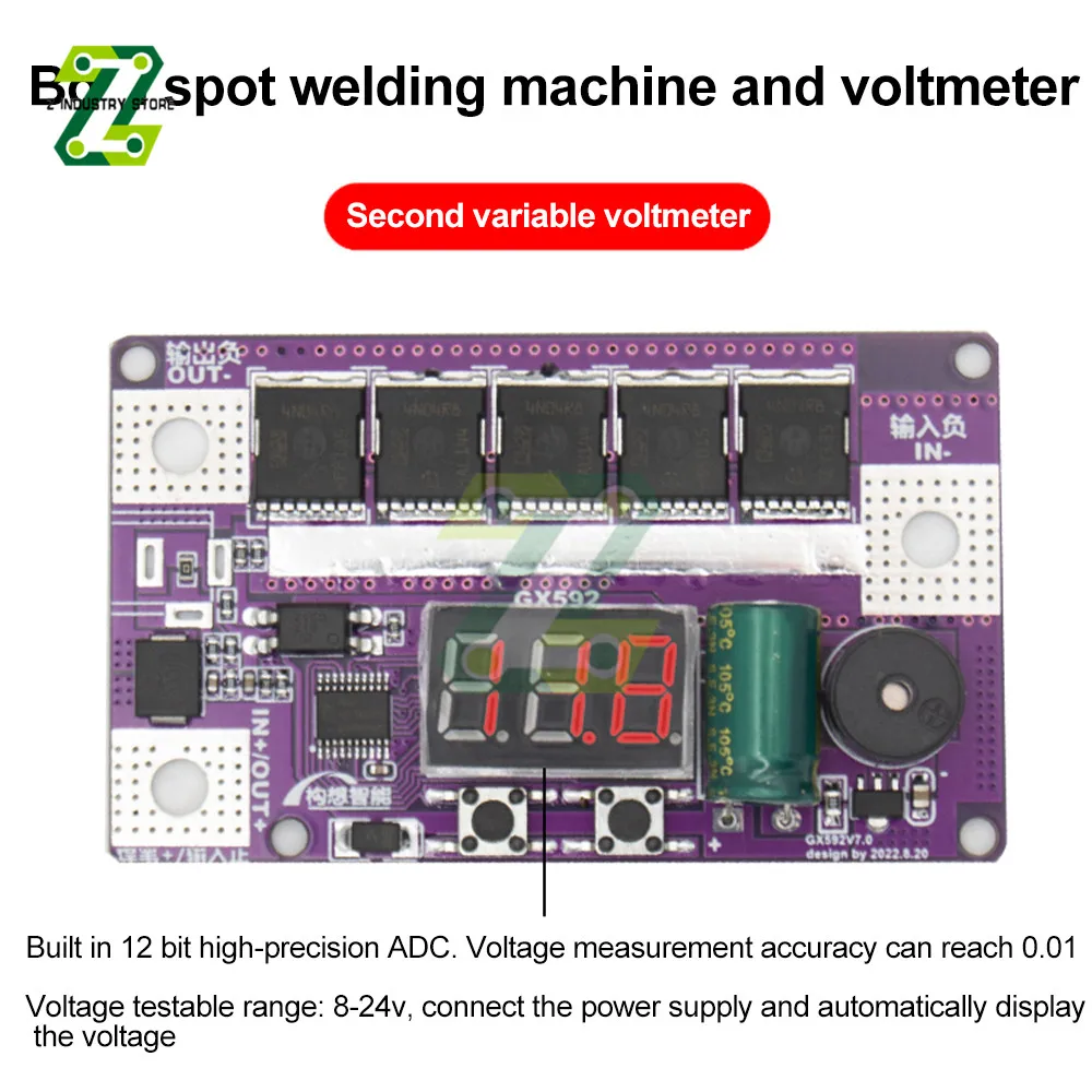 Spot Welder DIY Kit 100 Gears of Power Adjustable Spots Welding Control Board for Welding 18650 Battery 0.1-0.15mm Nickel Sheet