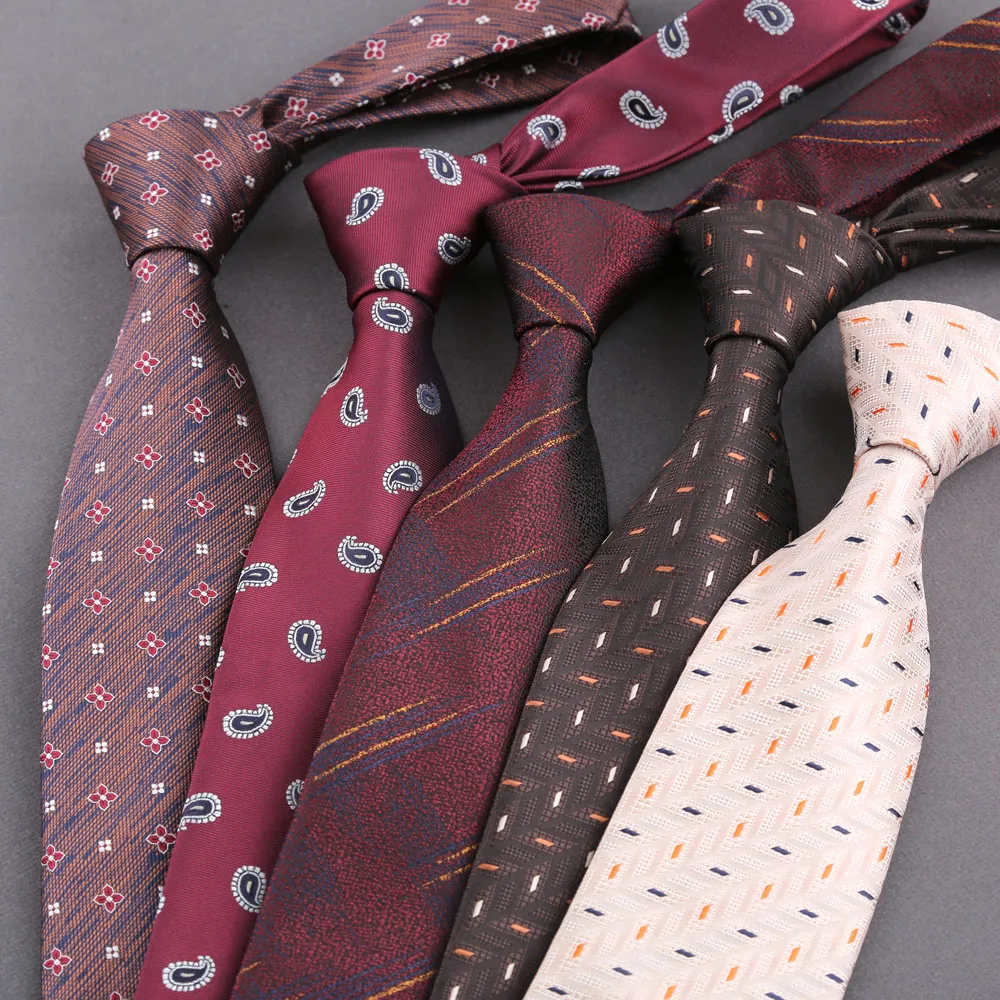 Man's Tie Gravatas Wholesale Woven Striped Dot Solid Necktie Wedding Accessories Man Fit Business Group Party Office Neck Ties