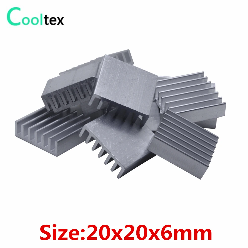 20pcs Extruded Aluminum heatsink heat sink 20x20x6mm for electronic Chip VGA  RAM LED IC radiator COOLER cooling