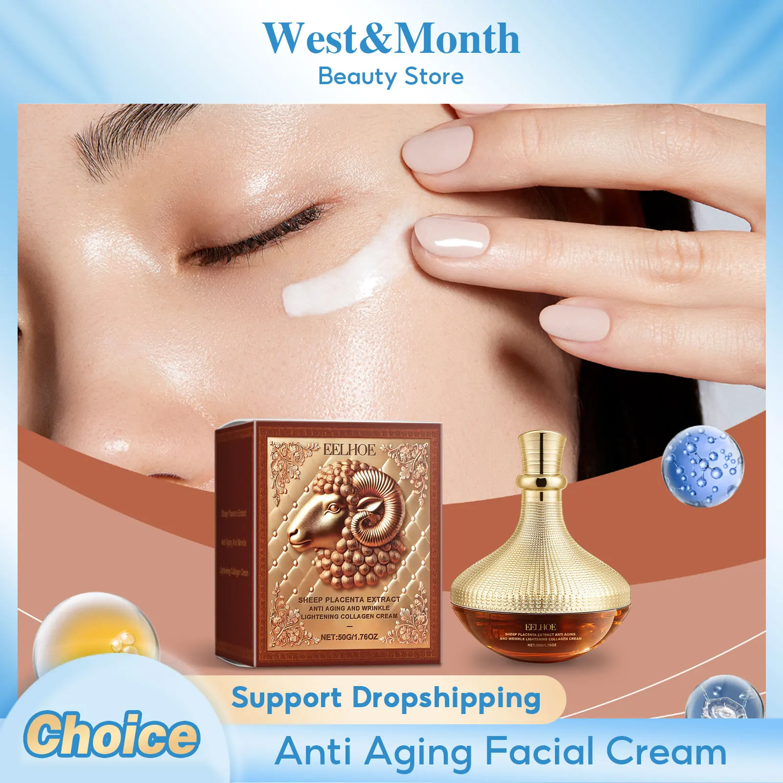 

Sheep Placenta Cream Firming Anti Wrinkles Fade Fine Lines Reduce Dark Spot Improve Elasticity Nourishing Face Moisturizer Cream