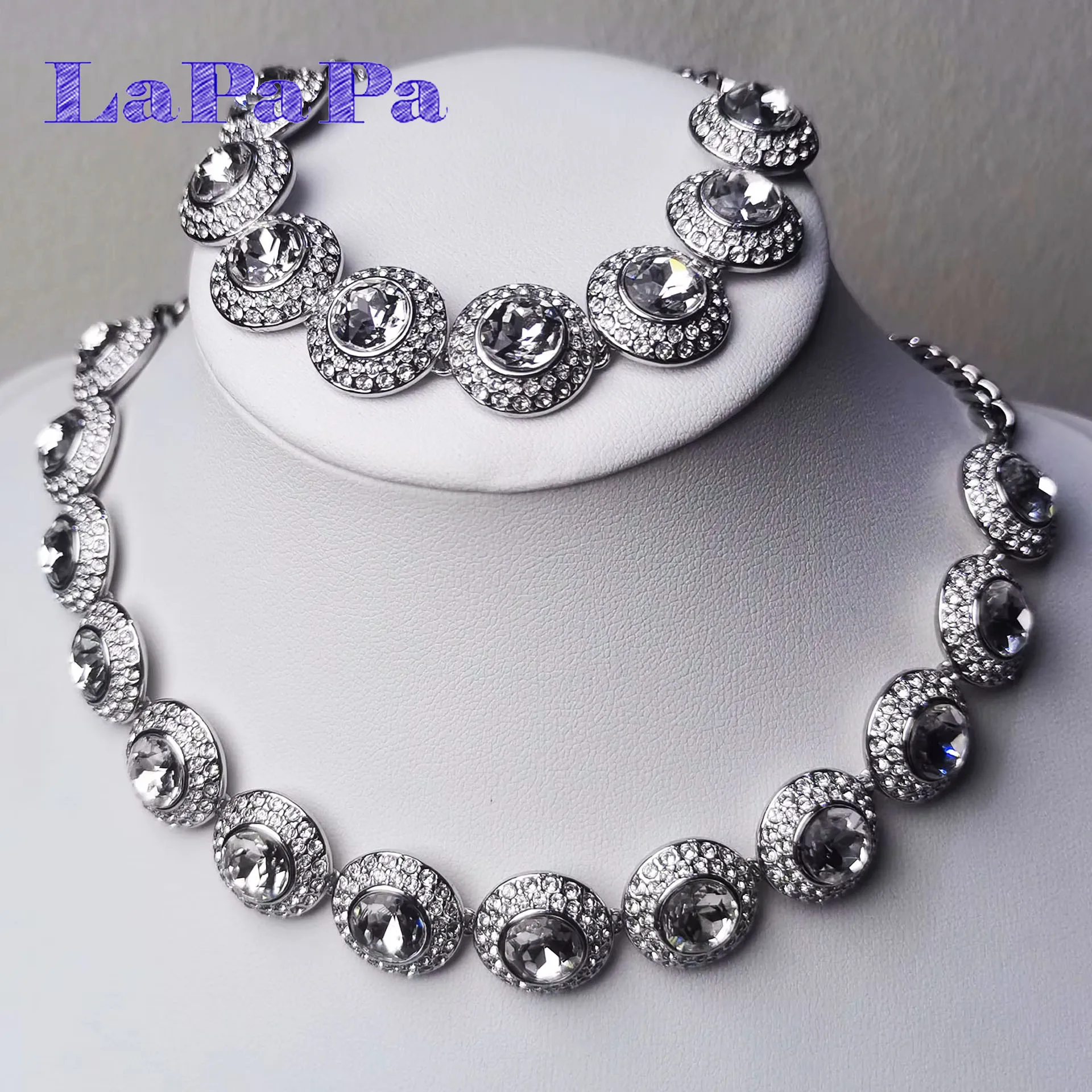

Original 2025 Luxury Wedding Jewelry Set High Quality Perfect Crystal Earrings Necklace Bracelet Ring for Women's Best Gift