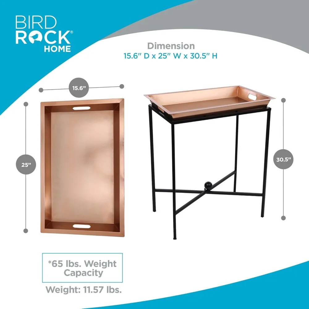 طاولة صينية بتلر من HOME مع سطح قابل للإزالة - حامل معدني مستطيل كبير للحلوى والمقبلات وأطباق الطعام والتقديم