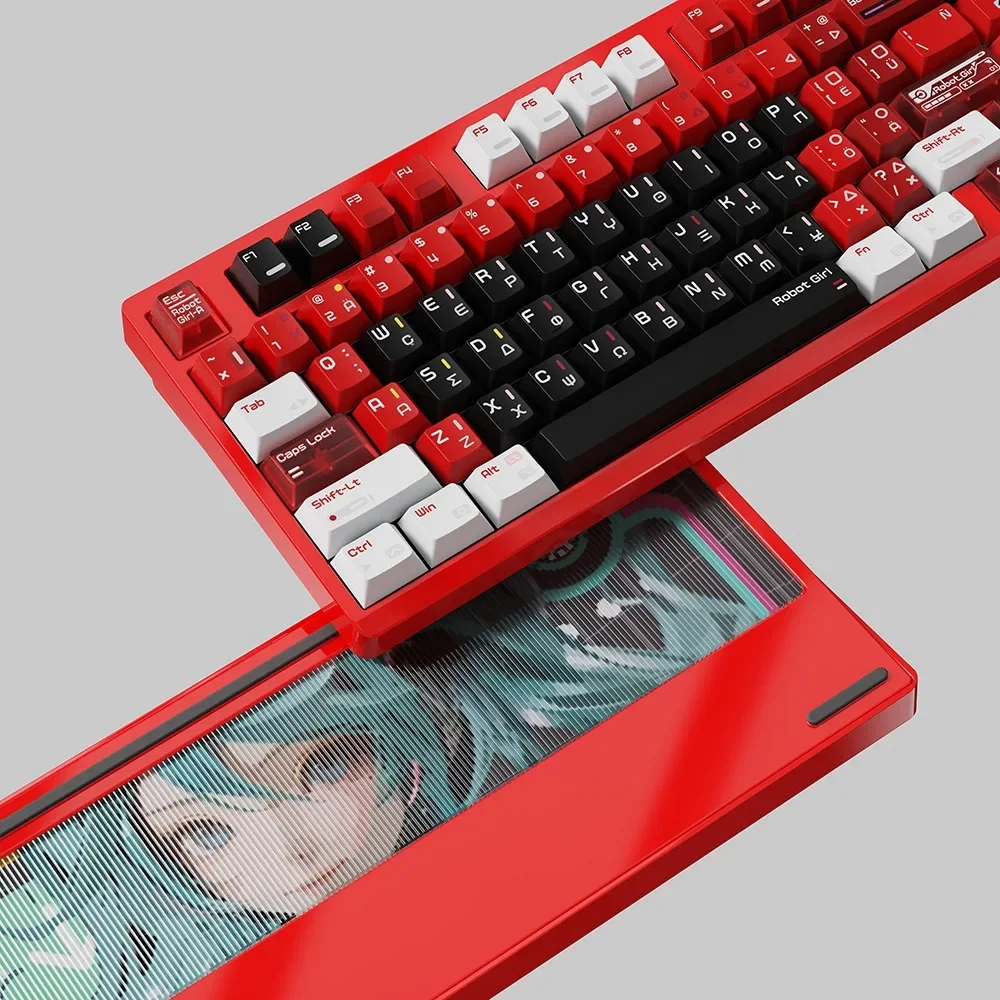 Ro75 Mechanical Keyboard Wireless Tri-mode Hot-Swap RGB GASKET Quick Release Custom 75% Anime Aluminum Office Gaming Keyboard