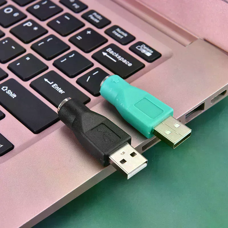 2 Female To USB Male Adaptor Converter Adapter PC Laptop Mouse Keyboard /