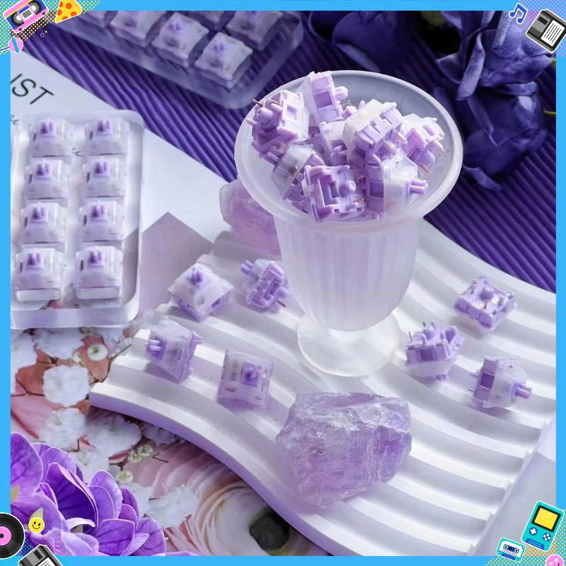 Little Bunny Purple Linear Switch Customized Trigger Pressure 37/28/45gf Total Travel 3.6mm Mahjong Sound Keyboard Accessories
