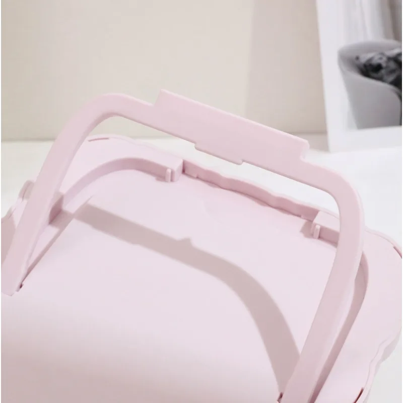 Cat Ear Mirror Makeup Mirror Folding Plastic Cute Single-sided Mirror Student Dormitory Makeup Mirror Desktop Desktop Mirror