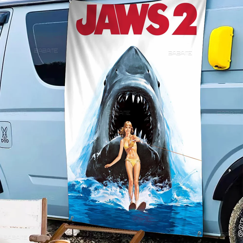 

Classic Movie Jaws Anime Chart Flag For Living Room Home Dorm Decor Art Home Decor Banner