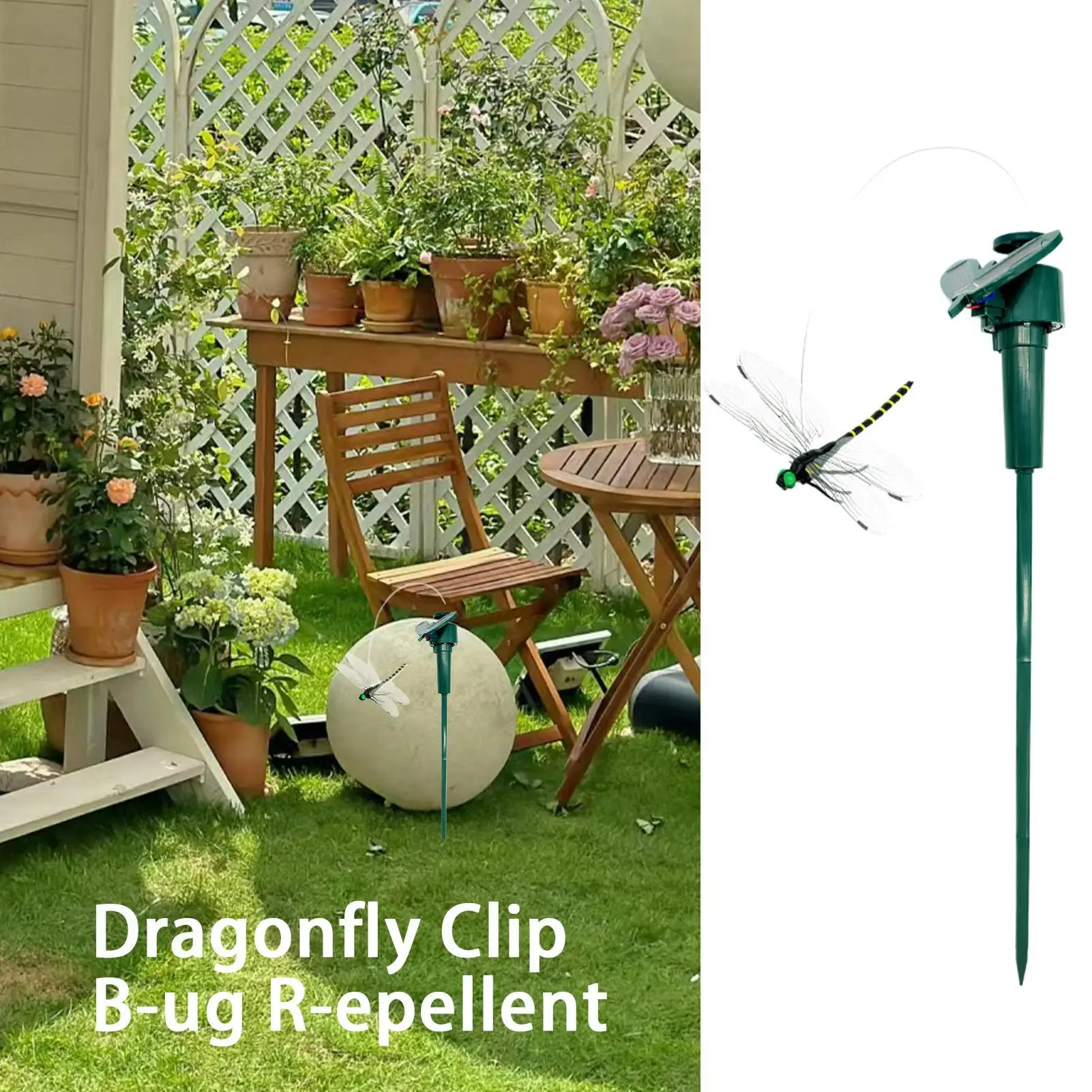 Repelente de moscas Natural para exteriores, repelente de moscas Solar, estacas de Clip de libélula, estacas de jardín resistentes a la intemperie con Control de vuelo de frutas