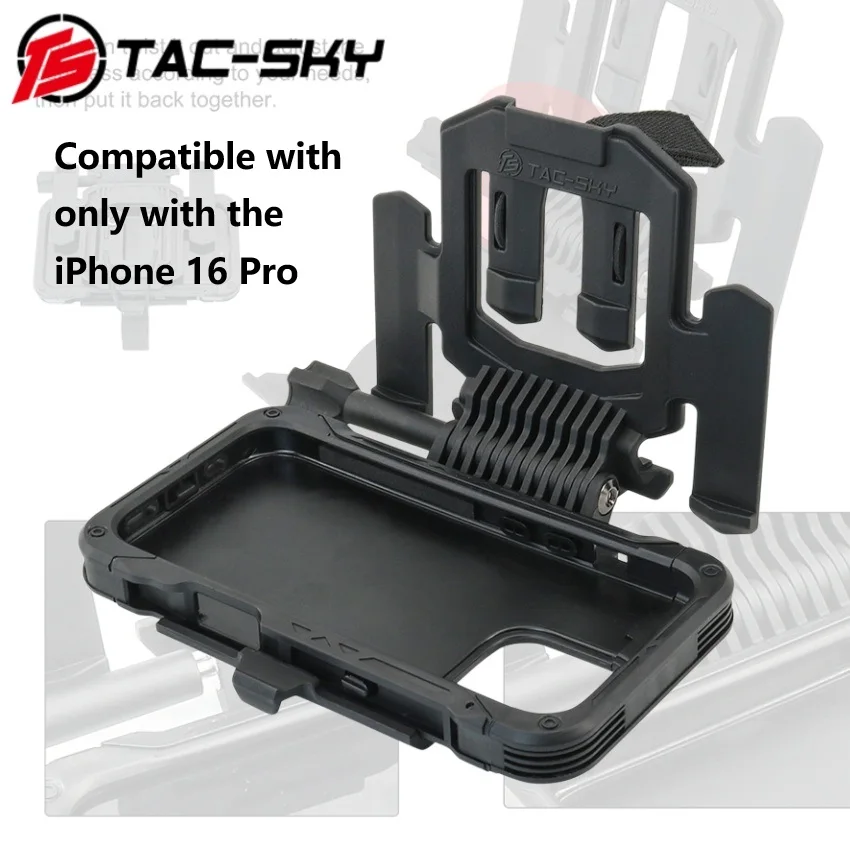 

TS TAC-SKY Outdoor Tactical Sports Phone Mount and Phone Case for MOLLE Tactical Vests Compatible Only with The IPhone 16 Pro