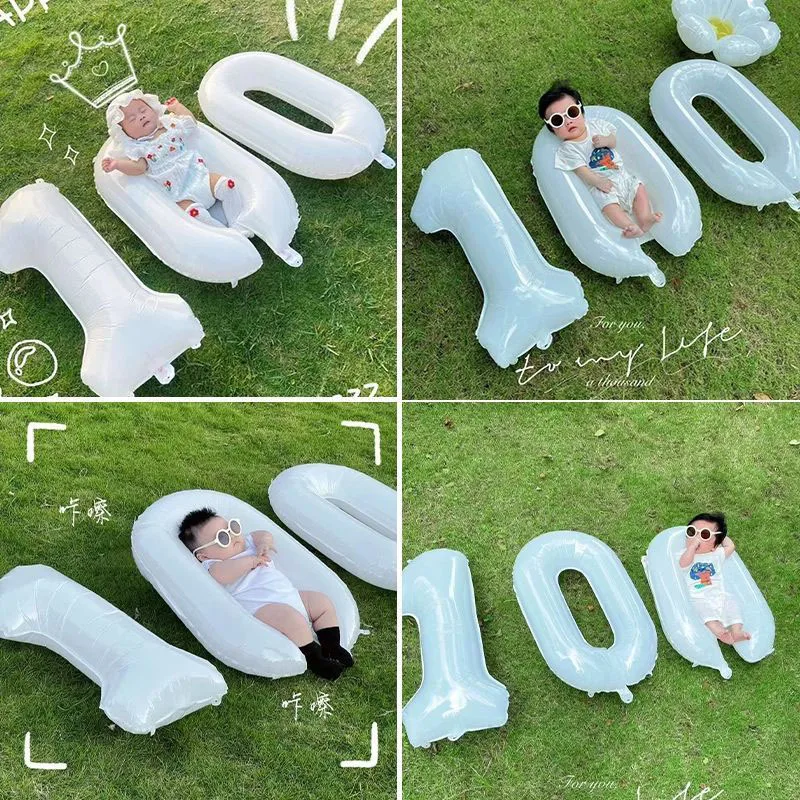 

100 Days Baby Photography Props Baby Growth Memorial Number Balloon Extra Large Baby Photo Background Decorative Accessories