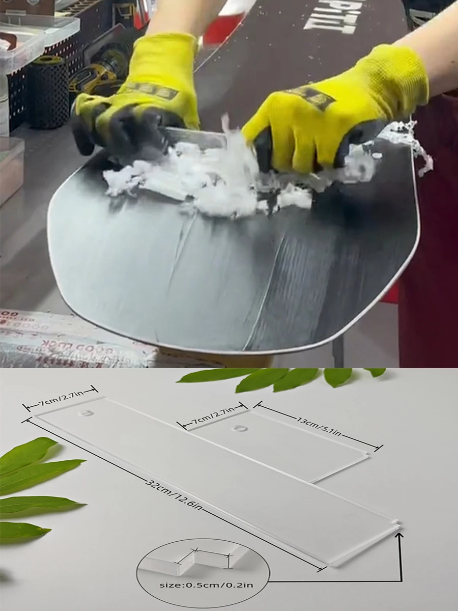 Double Sided Ski Wax Scraper Snowboard Base Cleaner Ski Maintenance Tool Ski Board Wax Removal Care Accessories
