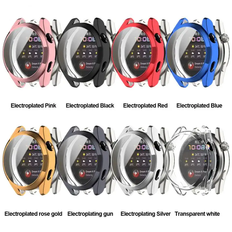 2/3/4PCS Glass Screen Ultra-thin For Watch3 Electroplated Tpu Soft Rubber Accessories Protective Shell