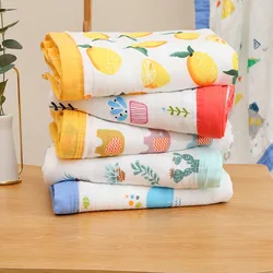 4 Lagen Bamboe Katoenen Deken Baby Mousseline Swaddle Kids Badhanddoek Baby Beddengoed Voor Pasgeboren Baby Deken Baby Wrap 110X120Cm