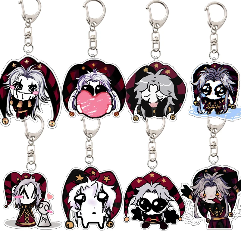 The Freak Circus Acrylic Keychain Bag Pendant Anime Cartoon Pierrot Harlequin Role Emoticons Pixel Characters Keyring Portable