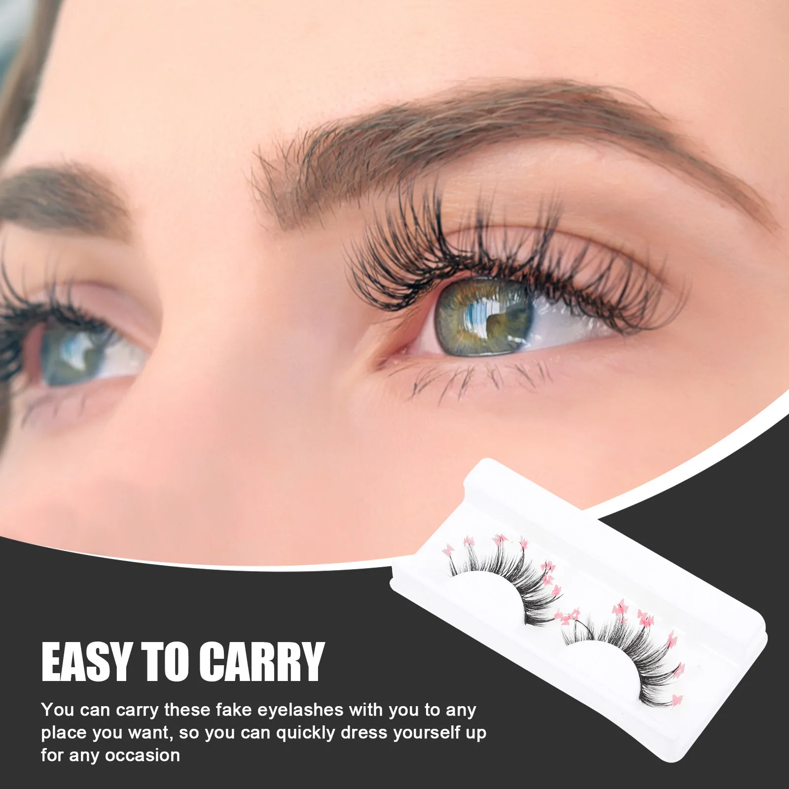 

1Pair High Quality Makeup Eyelashes Women Long Curl False Lashes Natural Appearance Easy Application for Parties Dates Night Out