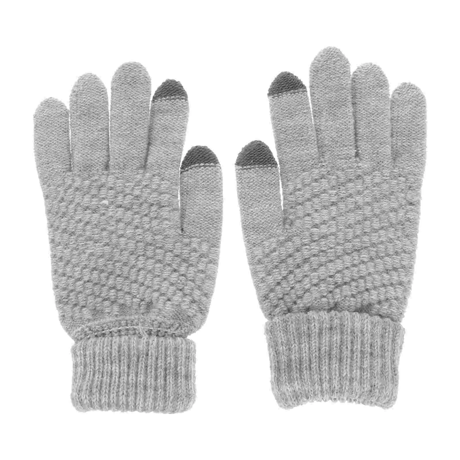 Pair of Wool Knitted Gloves for Touch Screen Cellphone / Tablet / MP5 (Grey) Touch screen gloves Cellphone touch screen gloves