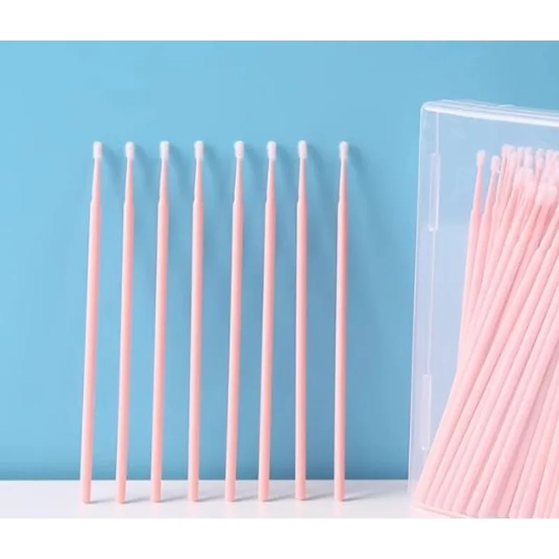 100 قطعة من أدوات رموش العين، شعيرات صغيرة يمكن التخلص منها، فرشاة نانو لإزالة المكياج ذات الاستخدام الواحد الممتدة #3