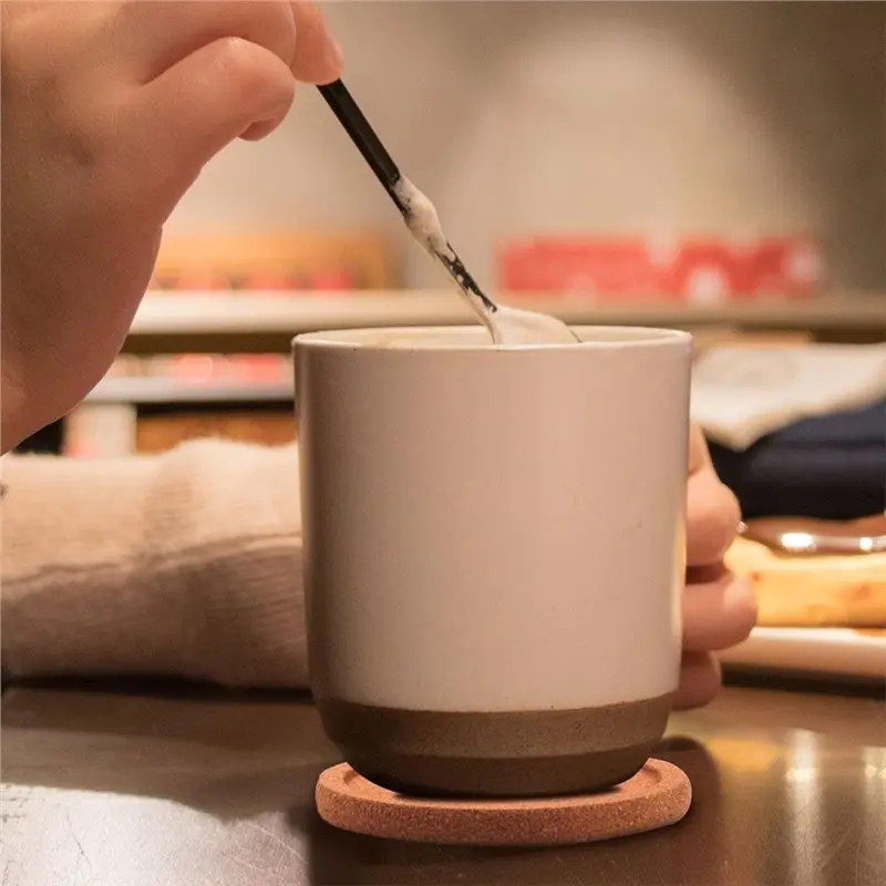 ABUN Cork Coasters with Lip 18 Pcs, 4 Inch Absorbent Drink Coasters, Non-Slip for Mugs Glasses, Eco-Friendly Table Protector