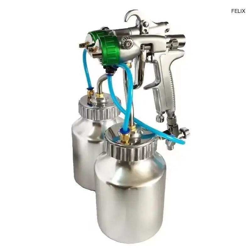 Low Price PT-22B Dual Head Pneumatic Spray Gun Air Pressure Paint Sprayer 8-12 CFM with Pot