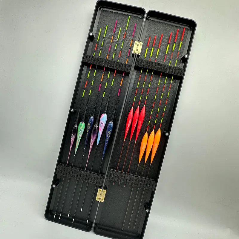 6pcs flutuadores de pesca de luz noturna 자(escoloração de gancho de mordida) + 6pcs conjuntos de flutuadores diurnos 자+ caixa + bateria chemisesплав®к для рыблки