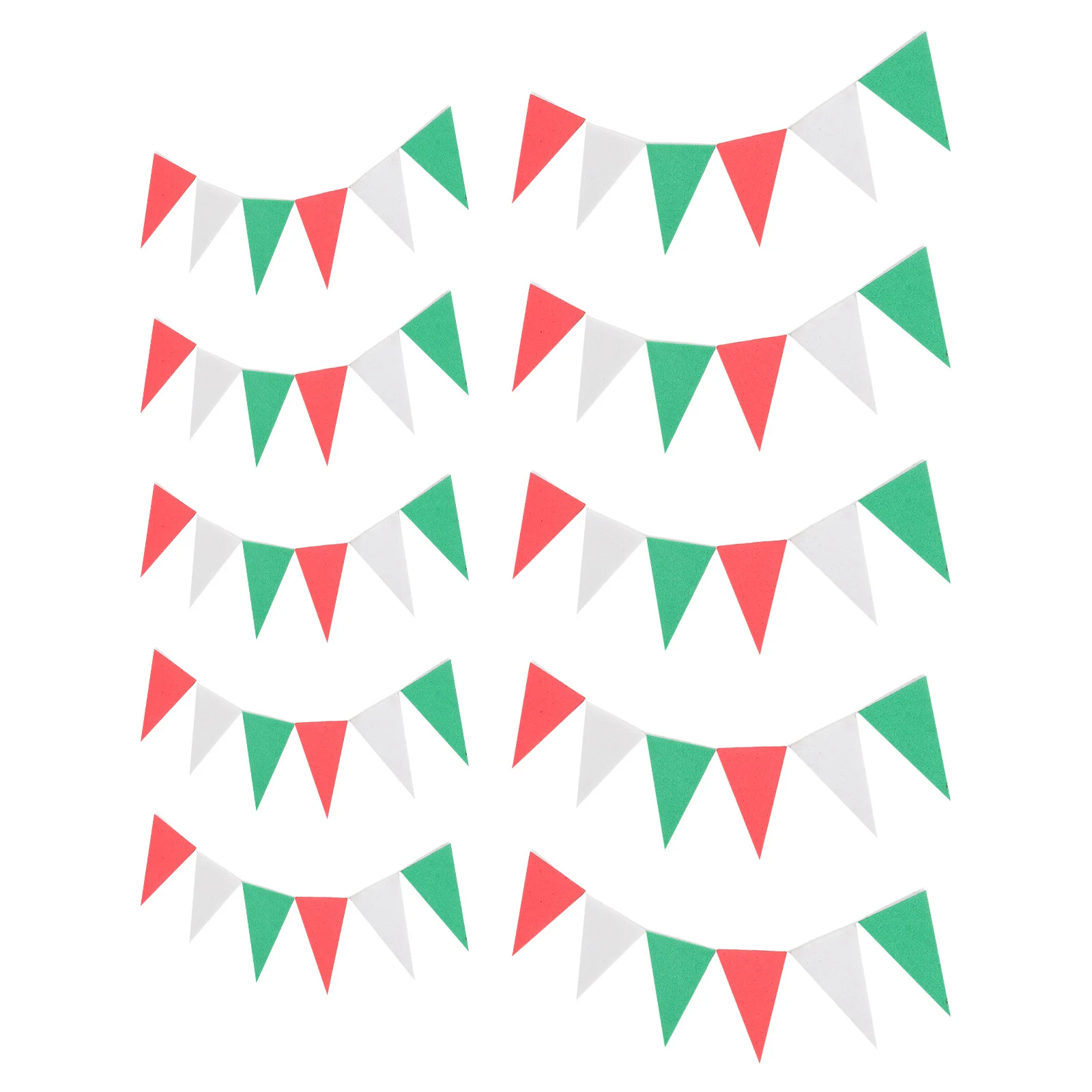 

10pcs Dollhouse Decor Miniature Pennant Flags Vibrant Triangle Bunting Garland For Christmas Carnival Decoration