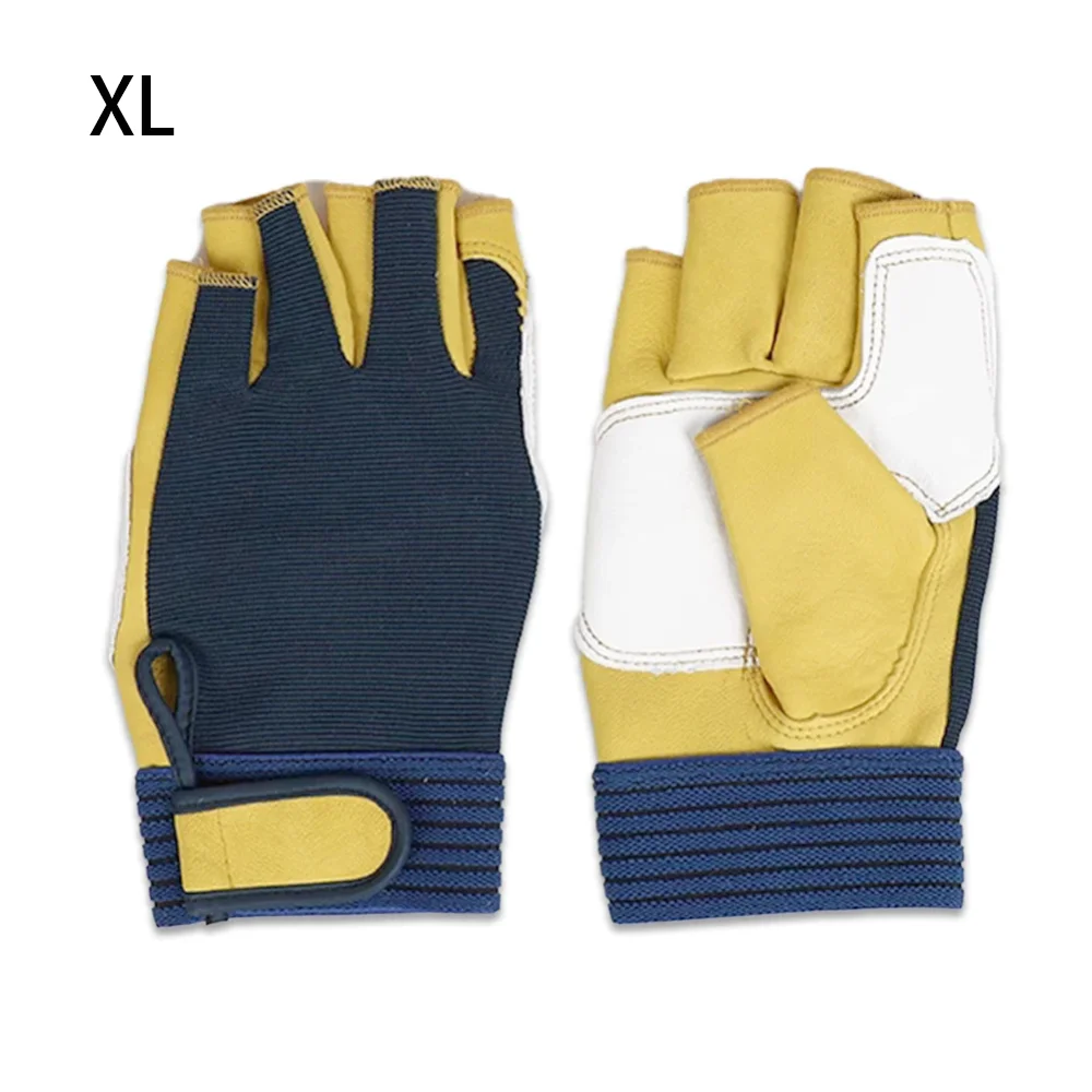 

Sheepskin Men's Work Gloves Mitten Protection Half Finger Working Gloves Industrial Safety Wear Resistant Leather Gloves