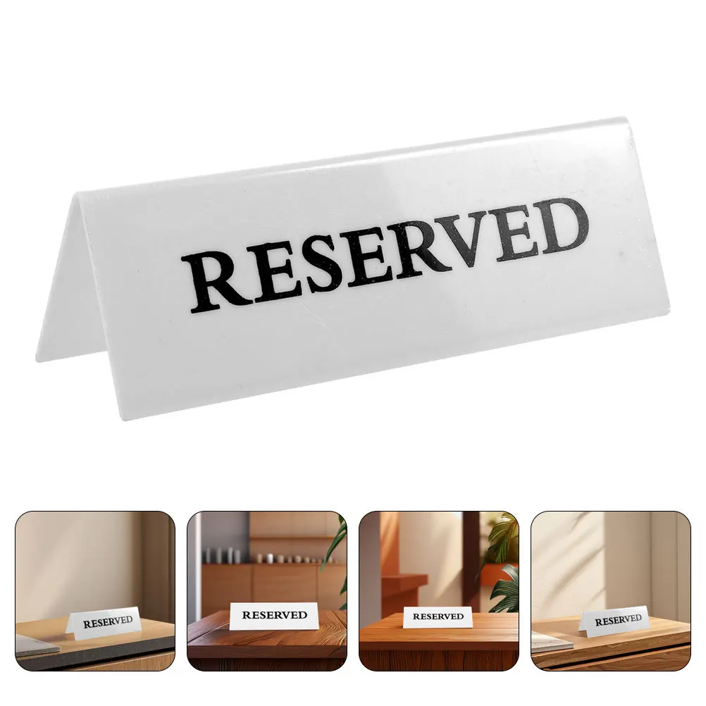 

4Pcs Reserved Acrylic Table Tent Signs Wedding Seating Restaurant Office Meeting Party Acrylic Reserved Table Label Wedding Sign